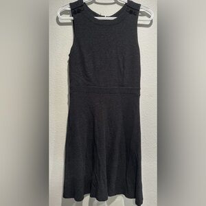 LOFT Women's Sleeveless Midi A-Line Shift Dress, Dark Charcoal Gray